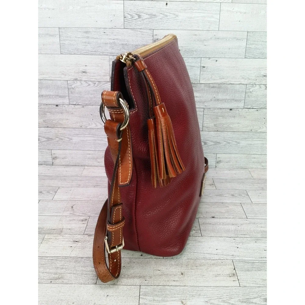Dooney & Bourke Pebble Grain Leather Shoulder Bag Wine Red